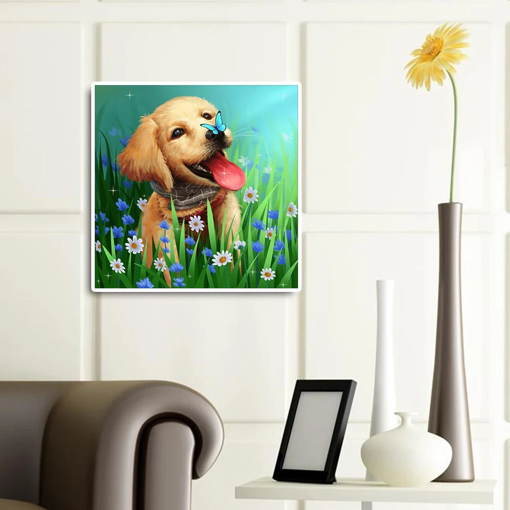 Golden Retriever Dog Playing | Diamond Painting