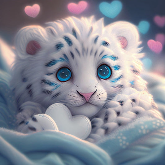 White Tiger Blue Eyes | Diamond Painting
