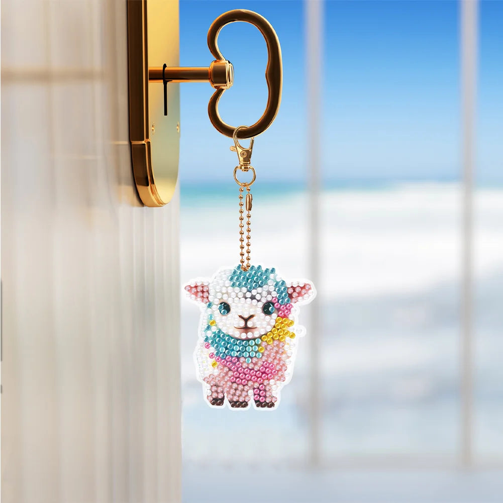 Diy 5pcs/set  Diamond Painting Keychain