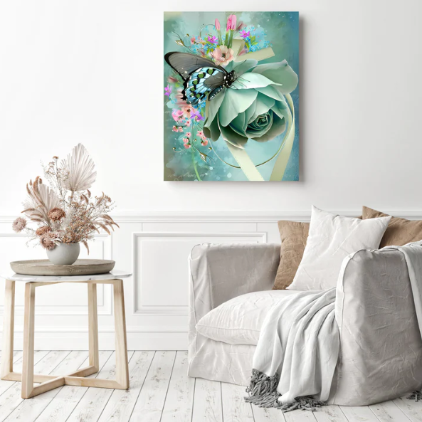 Flower And Butterfly | Diamond Painting