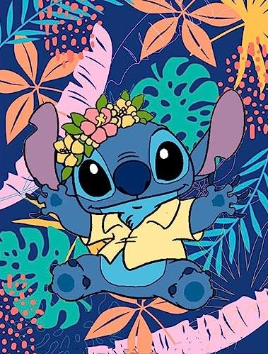 Stitch Wears Flowers | Diamond Painting