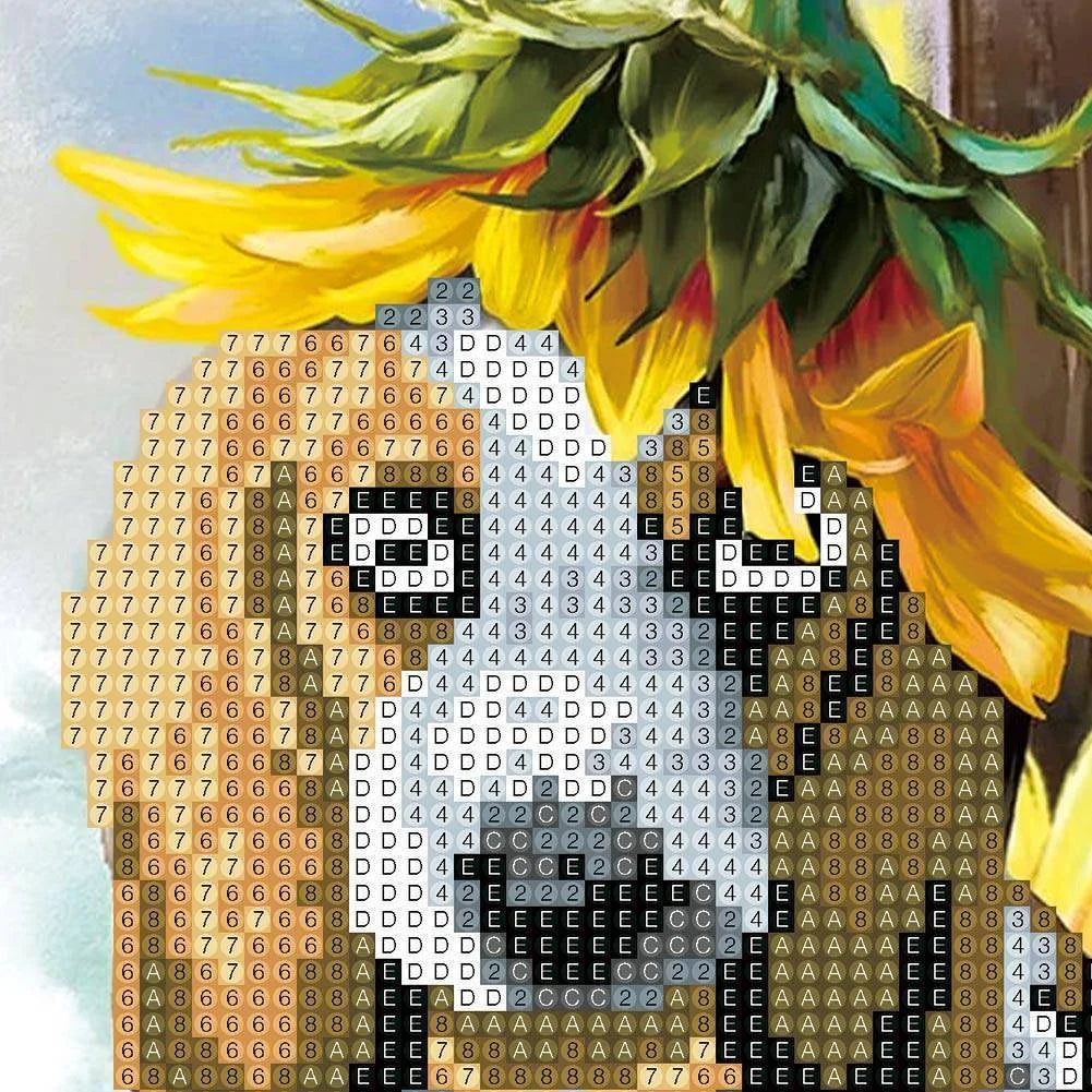 Sunflower Dog Beagle | Diamond Painting