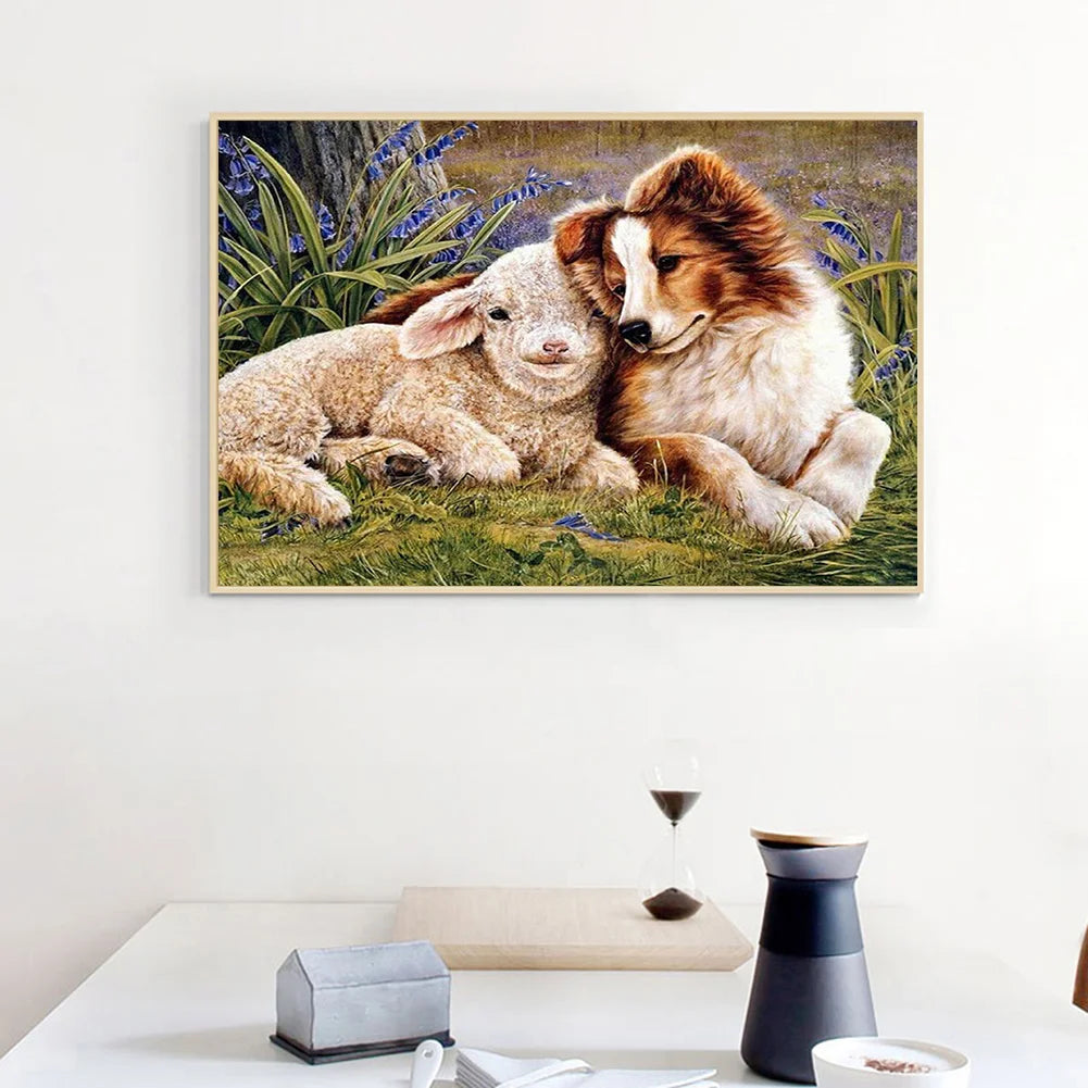 Sheep And Dog Australian Shepherd | Diamond Painting