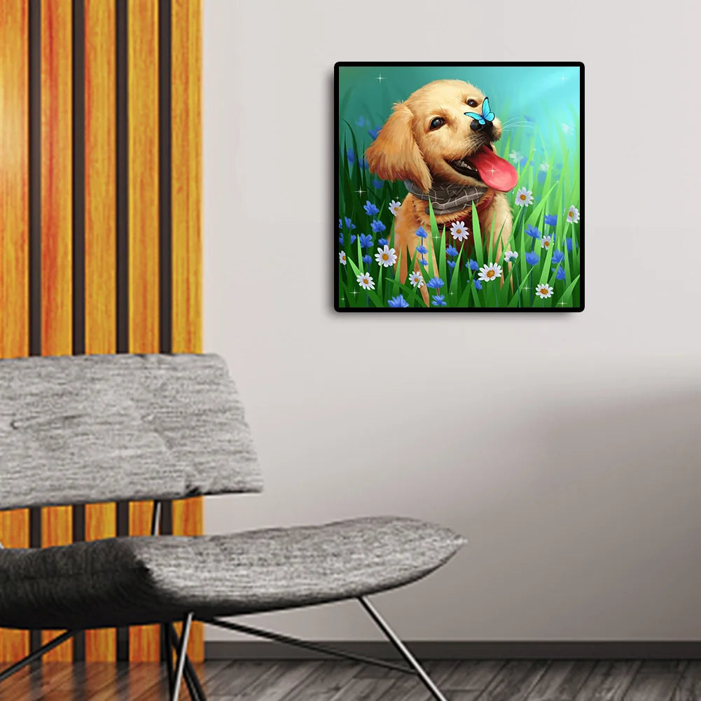 Golden Retriever Dog Playing | Diamond Painting