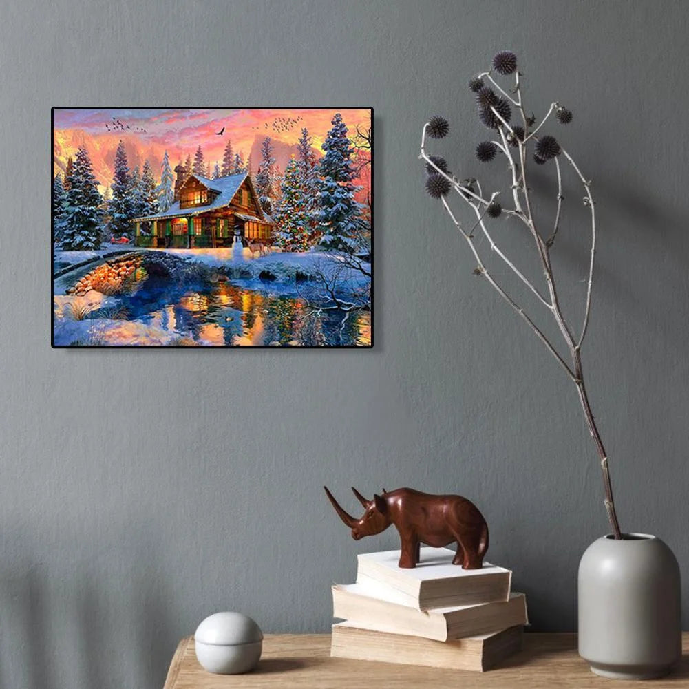 Christmas Snow Cabin | Diamond Painting