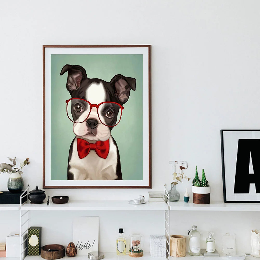 Glasses Dog French Bulldog | Diamond Painting