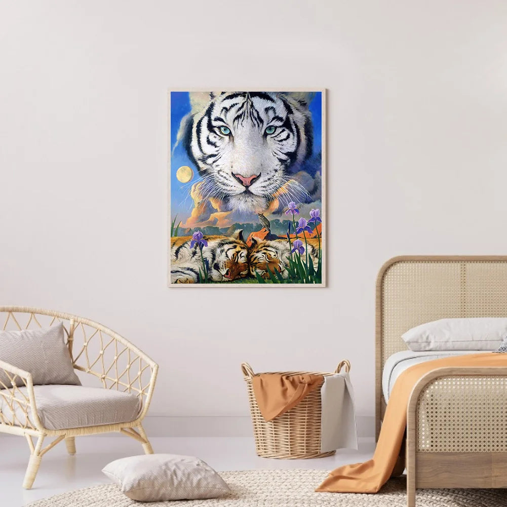 White Tiger Blue Eyes | Diamond Painting