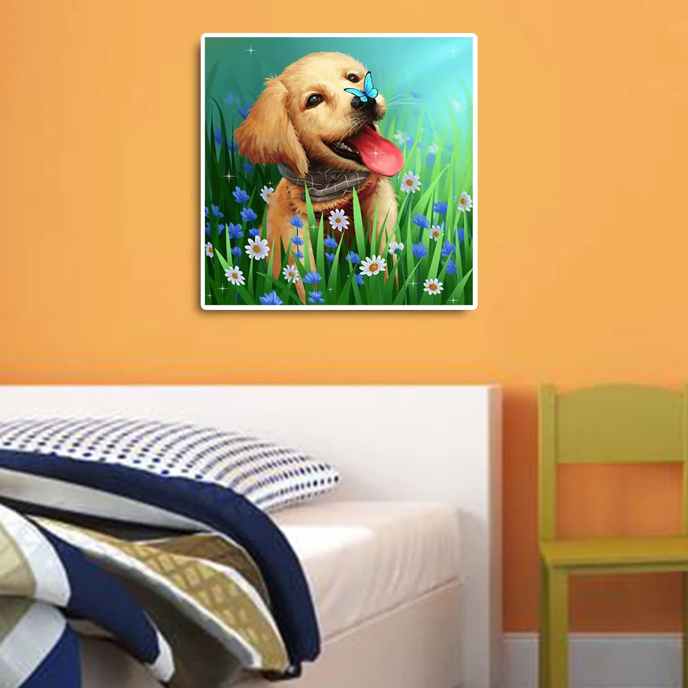 Golden Retriever Dog Playing | Diamond Painting