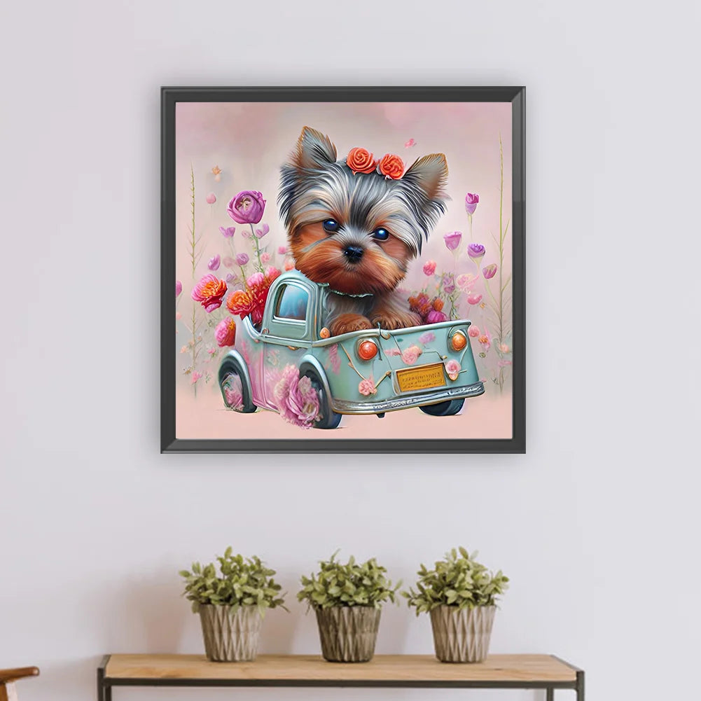 Yorkie Dog Driving | Diamond Painting