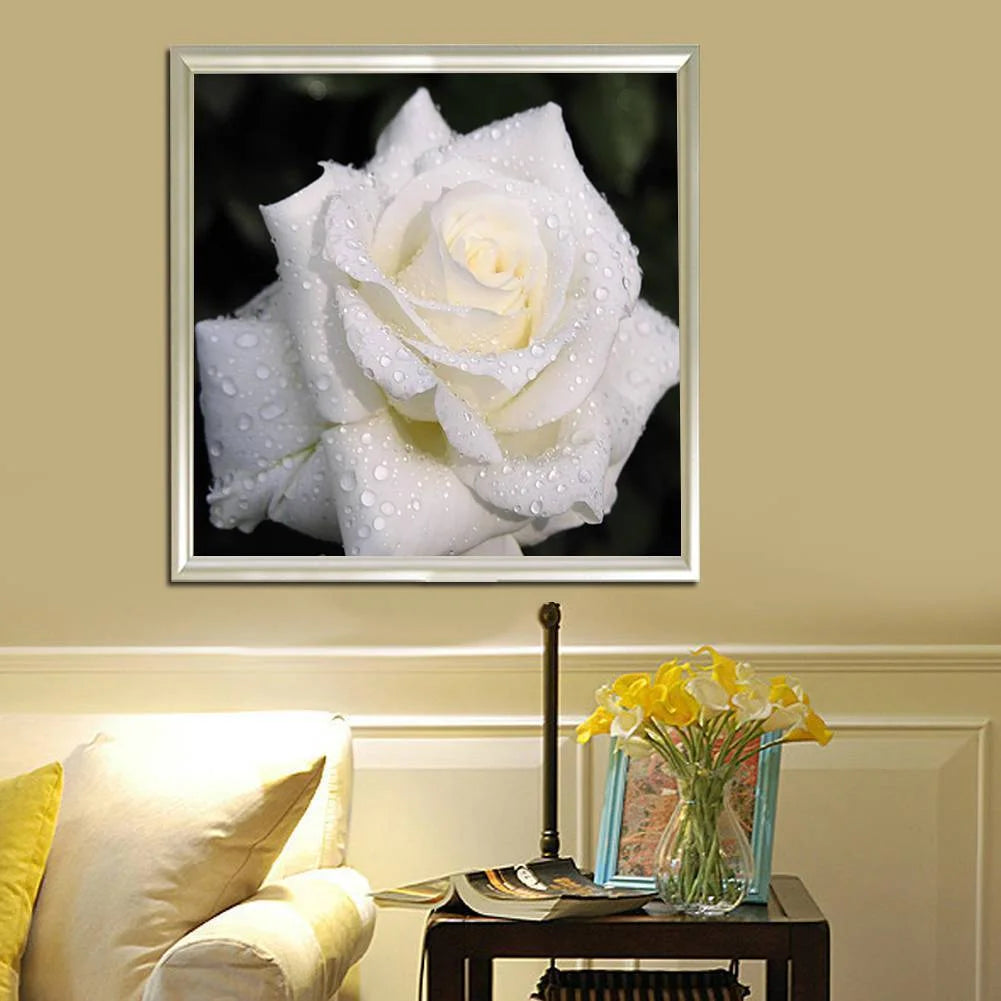 White Rose Flower | Diamond Painting