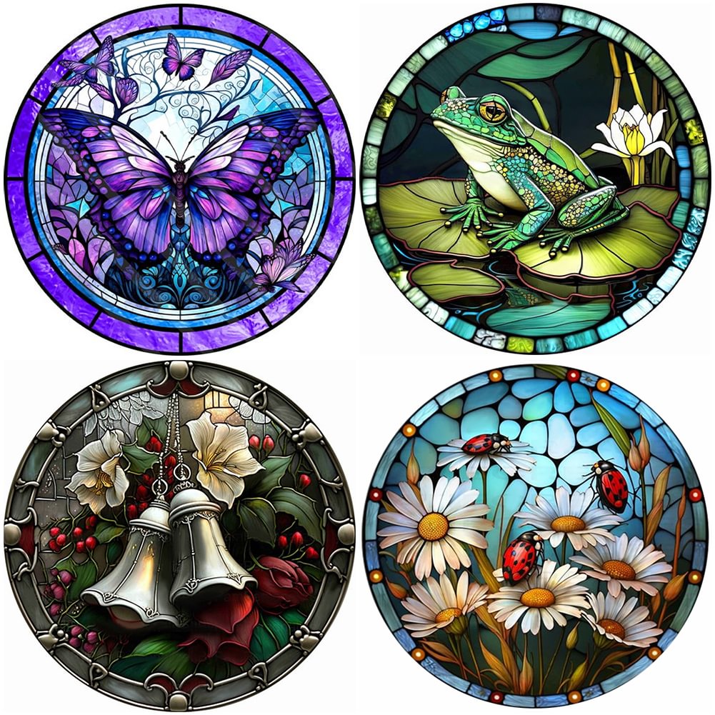 Glass Stained Flowers | Diamond Painting