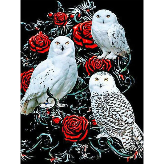 Flower And Owl | Diamond Painting