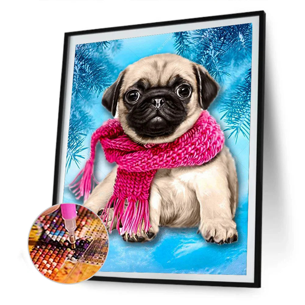 Scarf Dog Pug | Diamond Painting