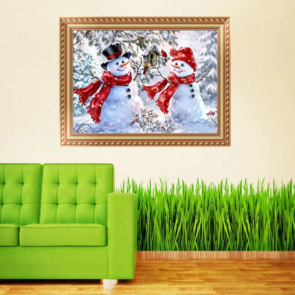 Two Christmas Snowmen | Diamond Painting