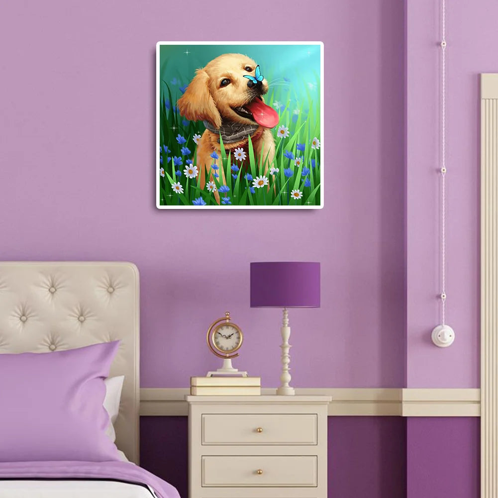 Golden Retriever Dog Playing | Diamond Painting