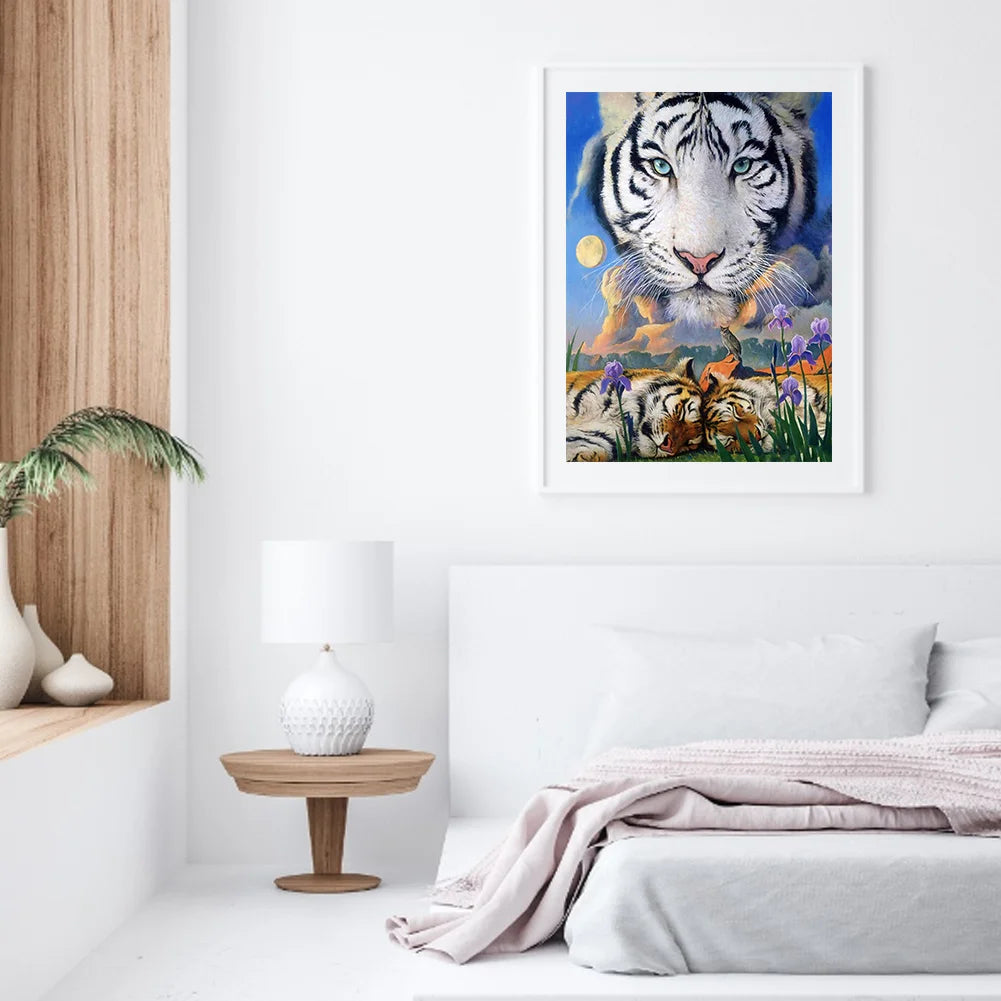 White Tiger Blue Eyes | Diamond Painting