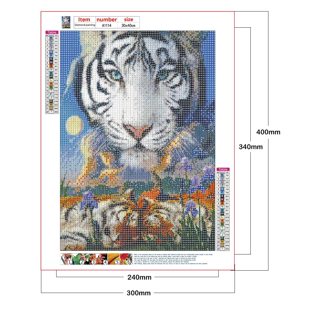 White Tiger Blue Eyes | Diamond Painting