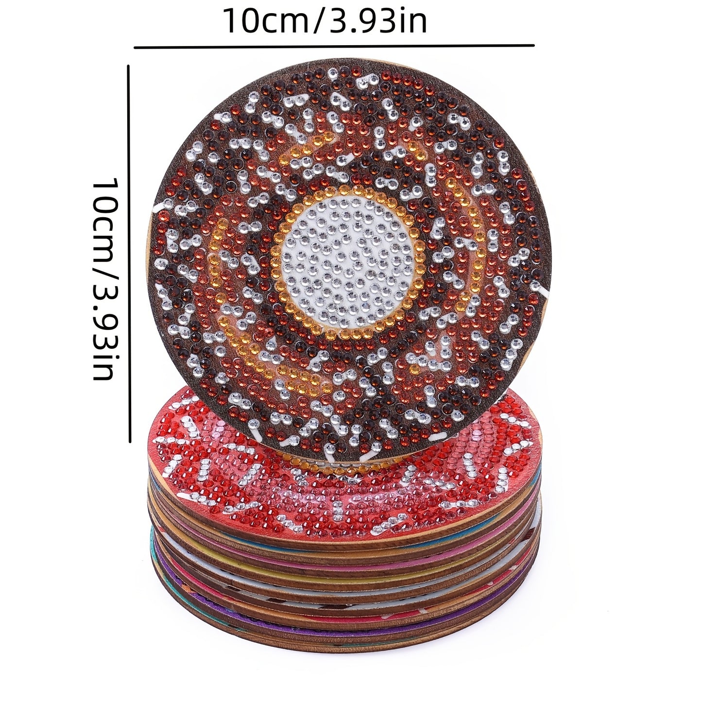 Diy 10pcs/set Donut  Diamond Painting Coasters with Holder