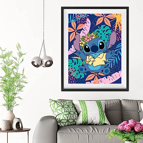 Stitch Wears Flowers | Diamond Painting