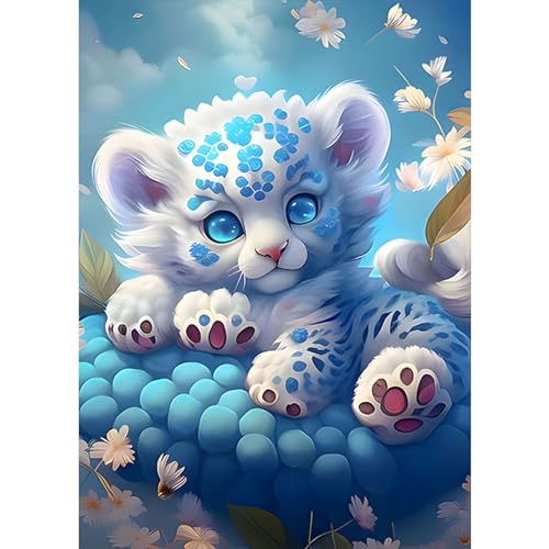 White Tiger Blue Eyes | Diamond Painting