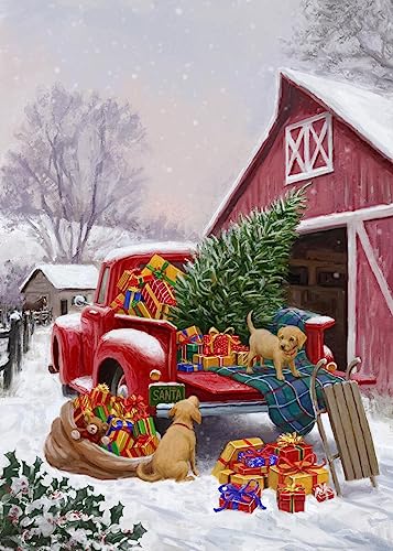 Red Car Animals Christmas | Diamond Painting