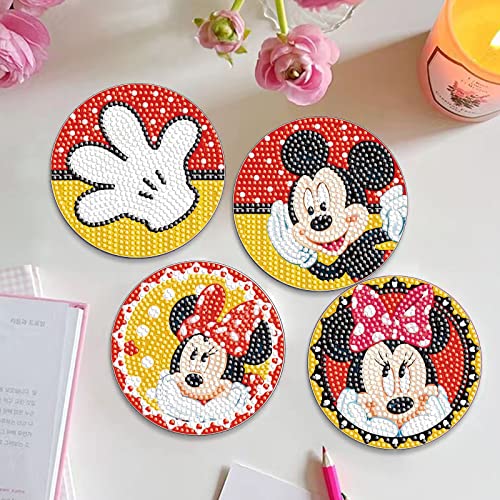 Diy 6pcs/set Mandala  Diamond Painting Coasters with Holder