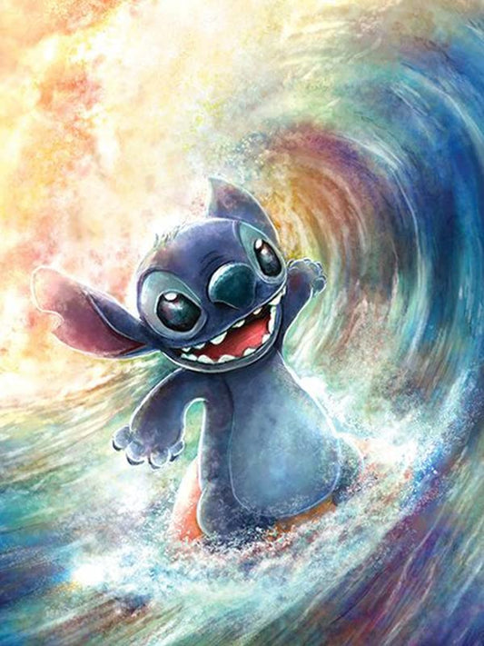 Happy Stitch Is Surfing | Diamond Painting
