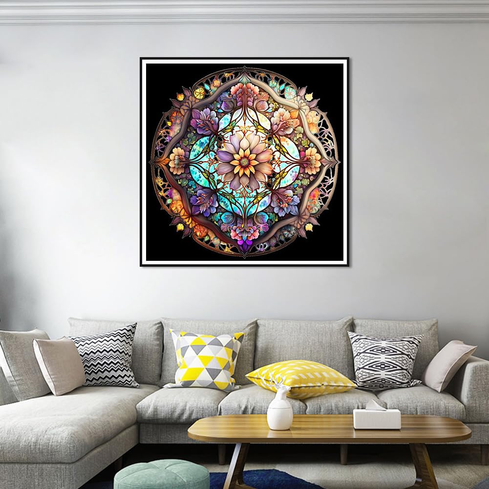 Glass Stained Flowers | Diamond Painting