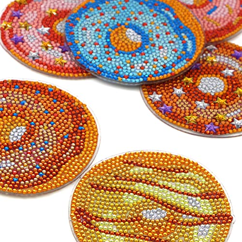 Diy 8pcs/set Mandala  Diamond Painting Coasters with Holder