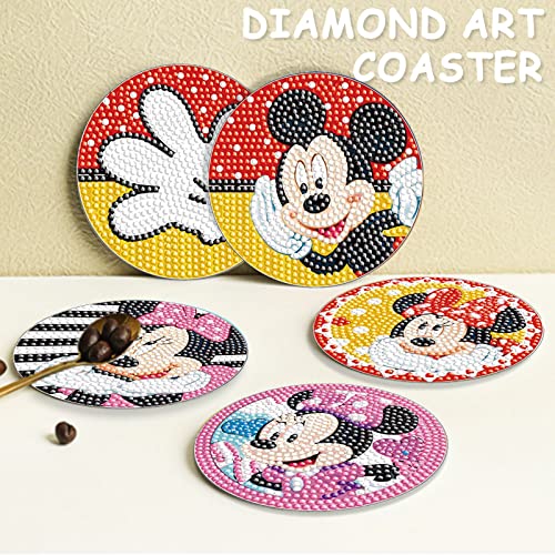 Diy 6pcs/set Mandala  Diamond Painting Coasters with Holder