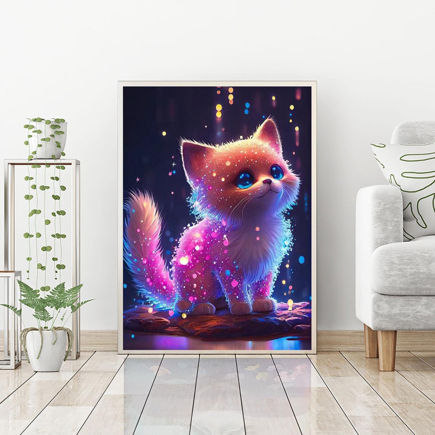 Colorful Midnight Cat | Diamond Painting