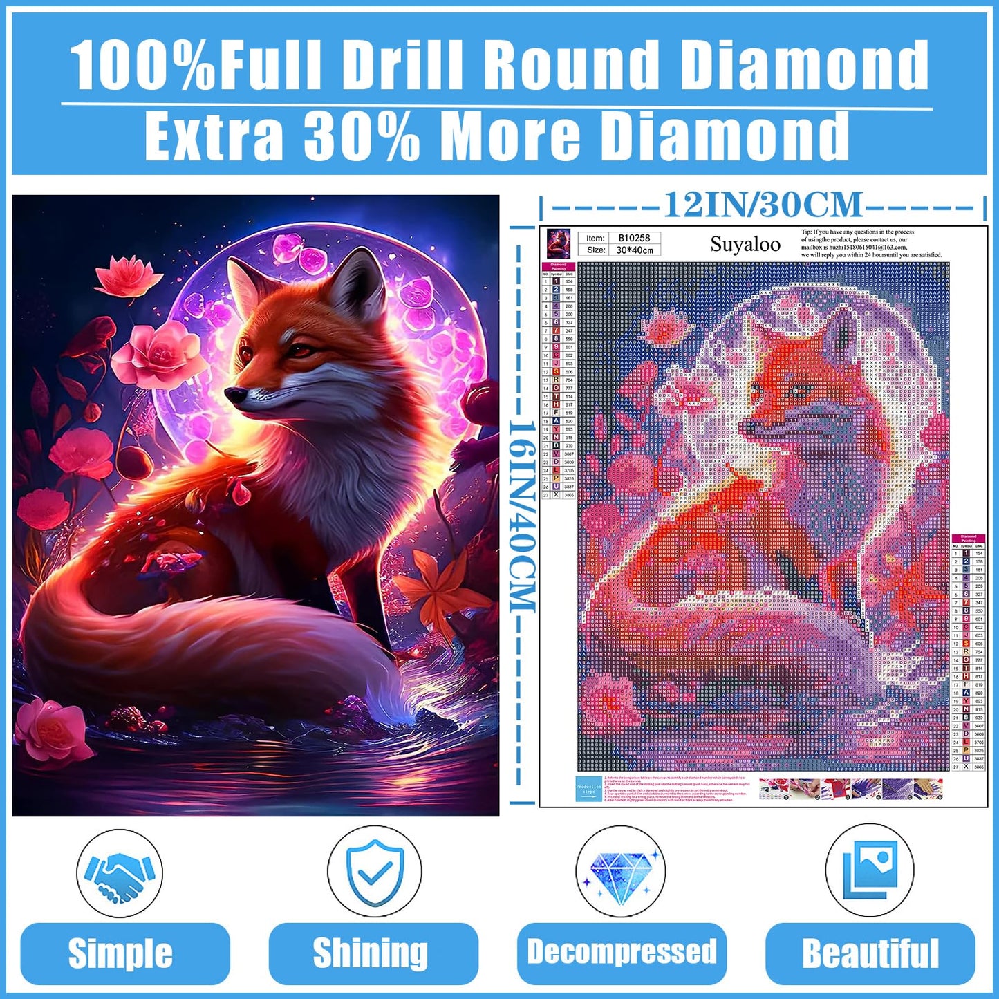 Fox And Flower | Diamond Painting