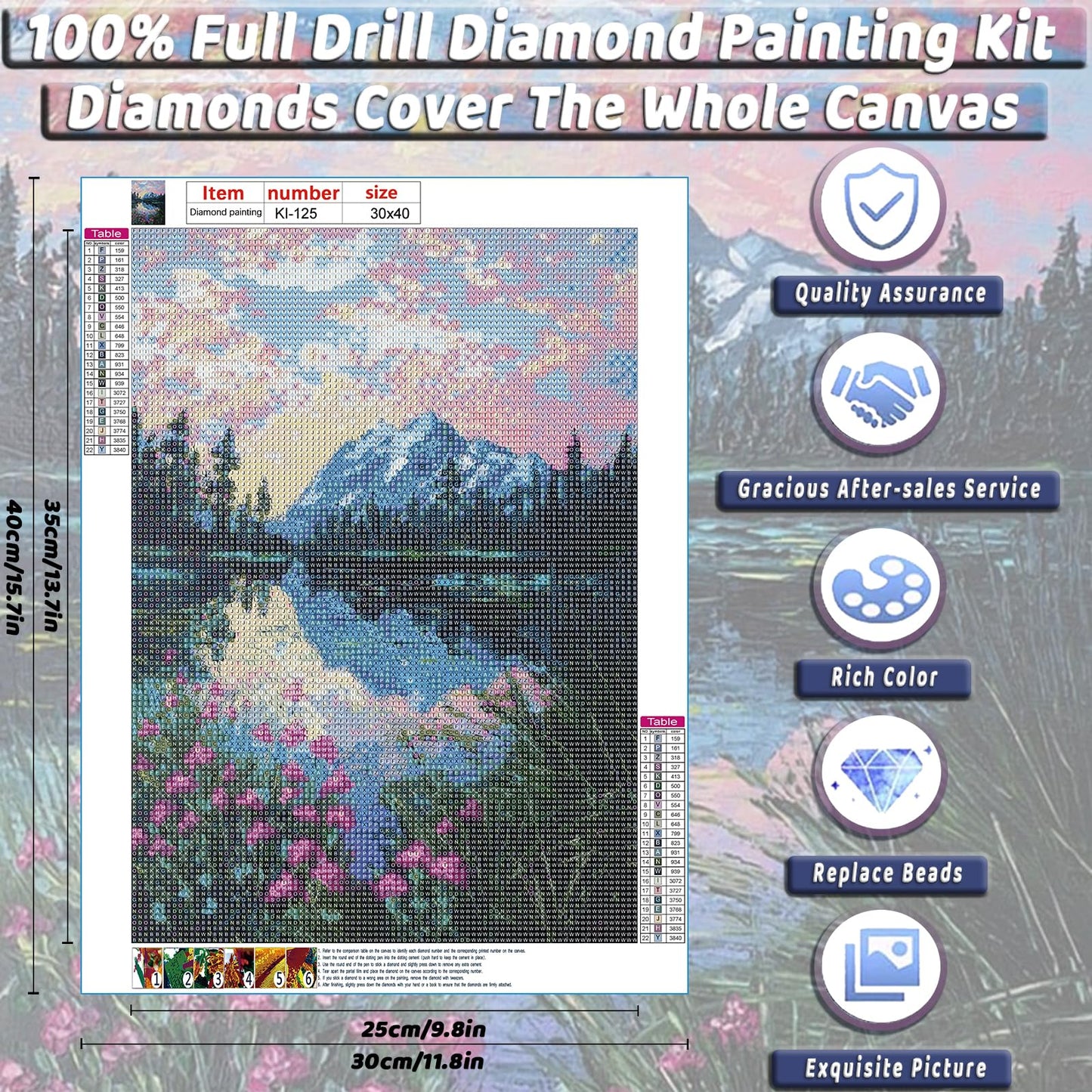 Lake Mountain Flower | Diamond Painting